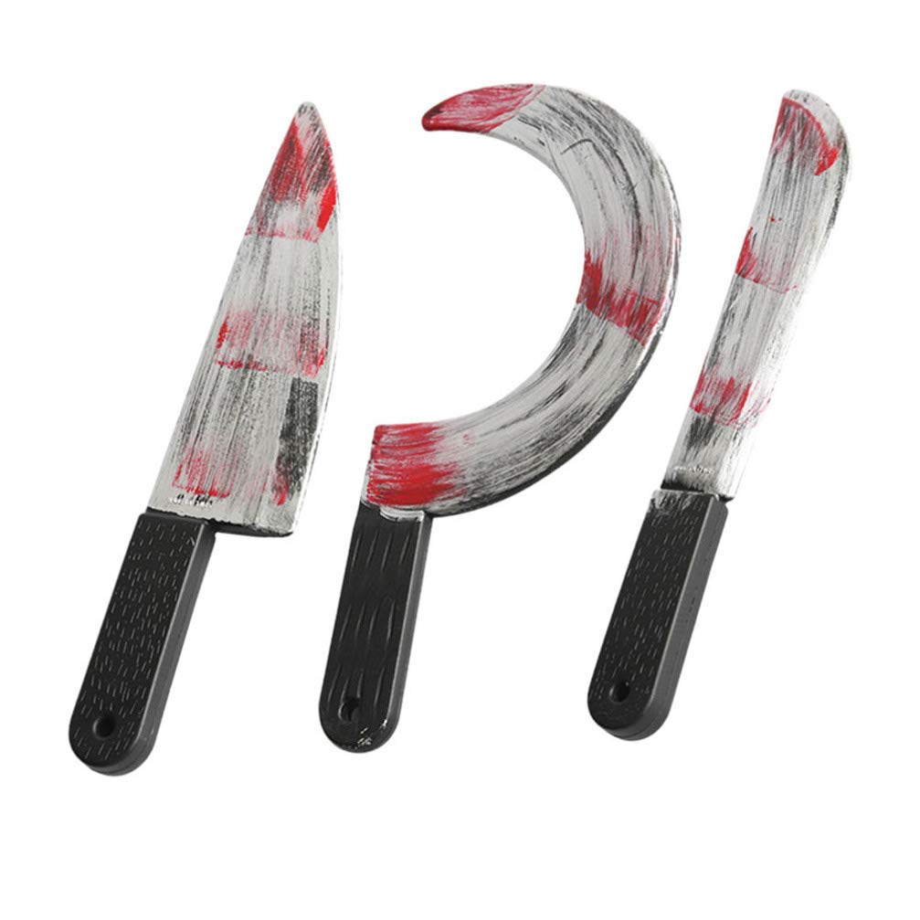 Amazon | KESYOO 血まみれの偽の武器 ハロウィン 小道具 剣斧